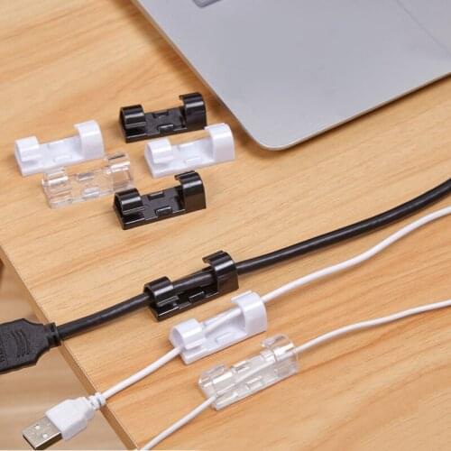 20 pcs Cable Organizer Clips Wire Cable Management Desktop & Workstation USB Charging Data Cord Line Winder Sleeve Holder
