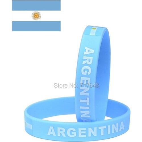 300pcs flag Argentina Lake blue wristband silicone bracelets free shipping by FEDEX