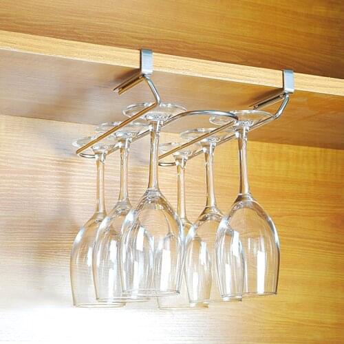 304 Stainless Steel Red Wine Glass Holder Storage Rack Hanging Wine Glass Holder Cup Hanging Upside down Goblet Rack