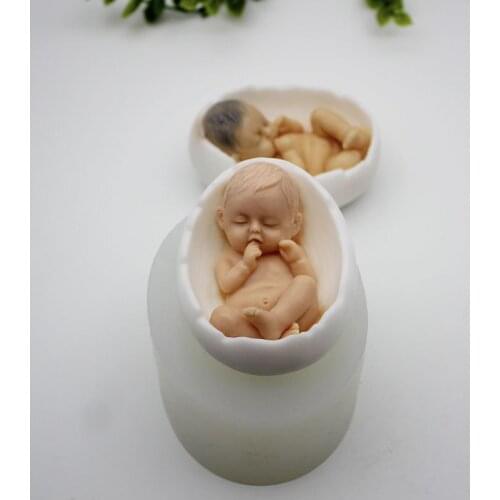3D Baby Handmade Soap Mould Chocolate Cake Decorating Tools DIY Baking Fondant Silicone Mold Eggshell Baby