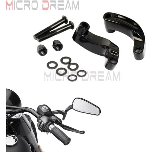 Motorcycle Mirror Relocation Extension Adapter Adaptor Kit For Harley Softail Dyna Fat Bob FXDF Super Wide Glide FXD FXDL 06-14