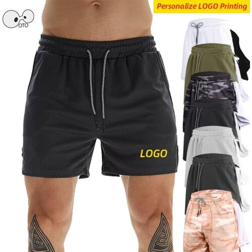 Personalize LOGO Quick Dry Running Shorts Men Gym Fitness Sport Bermuda Jogging Short Pants Summer Beach Boardshorts with Pocket