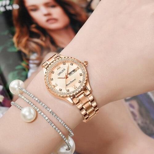 Watch for women Automatic Fashion Trend Waterproof Luminous Ultra Thin Simple Diamond Inlaid Quartz Womens Watch