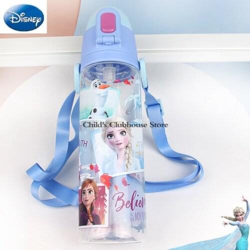 Disney Childrens Water Cup Straw Cup Frozen Princess Aisha Summer Kindergarten Pupils Female Strap Cup