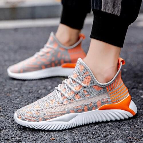 Breathable lightweight soft-soled shoes mens flying woven net shoes casual fashion sports shoes summer new style