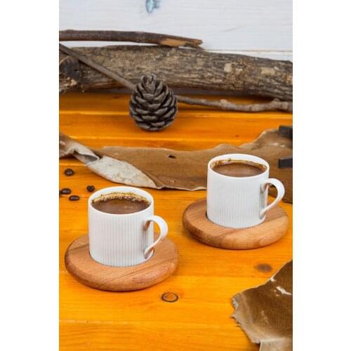 Porcelain Coffee Set and Wooden Plate 2 Personality Espresso Turkish coffee Cup Cup Gift 2 Piece Set