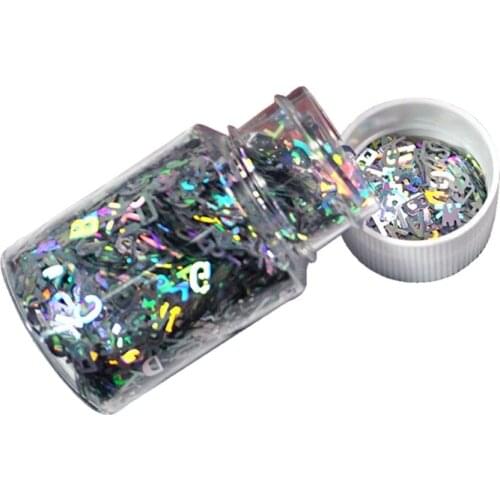 Silvery Chunky Glitter Epoxy Resin Festival Chunky Heart Number Letter Sequins T4MD