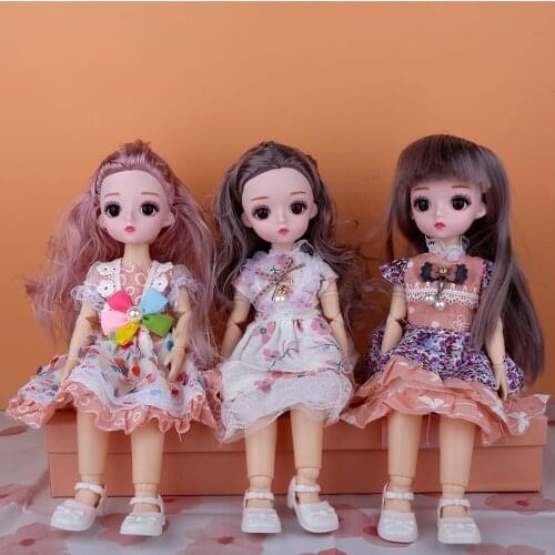BJD doll 30cm Reborn Baby Long Hair Round Face Toy birthday gift With Clothes DIY Doll Best Valentines Day Gift Doll