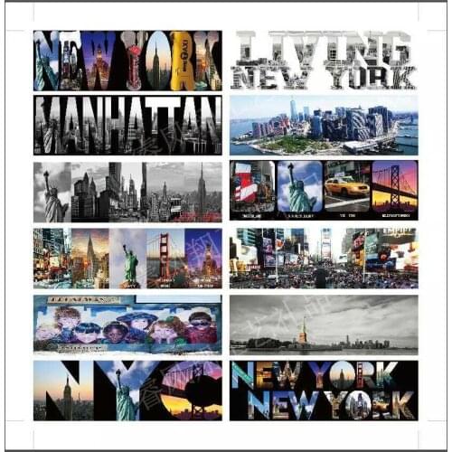 12pcs per set New York Scenery Magnetic Fridge Magnets Refrigerator Sticker Home Decoration Accessories Gift Magnetic Crafts