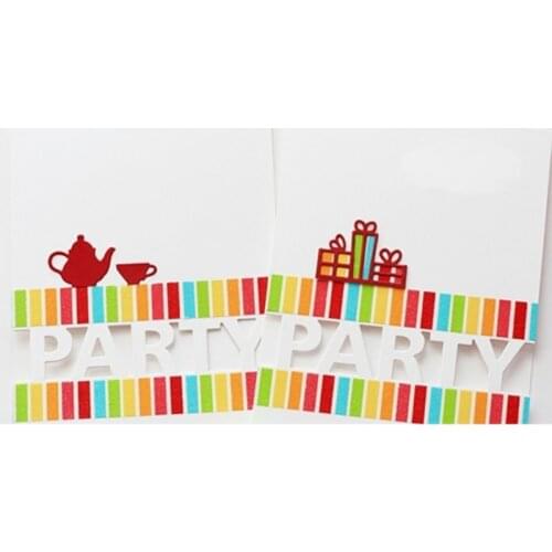 Party Words Metal Cutting Dies Stencils For Card Making Decorative Embossing Suit Paper Cards DIY Dies Scrapbooking New 2019