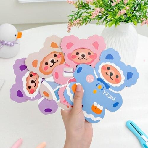 Cartoon Bear birthday card creative lovely Thanksgiving blessing message holiday gift card