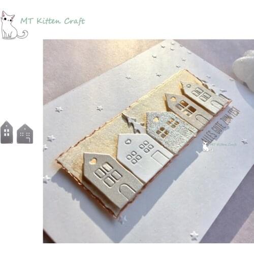 MT Craft Metal Cutting Dies 2Pcs house Scrapbooking Photo Album Decorative Embossing Stencils Paper Cards Crafts Die Cuts