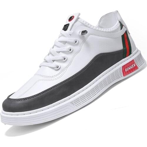 New Fashion Wild Mens Casual Sneakers PU Leather Stitching High Quality Casual Shoes Spring/Autumn Comfortable Men Board Shoes