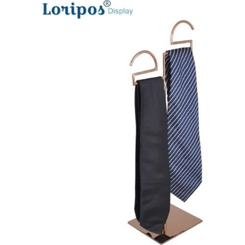 Men Cabinet Tie Display Stand Metal Necktie Storage Shelf Table Organizer Props Tie Hanging Hook Stand Desk Scarf Display Rack