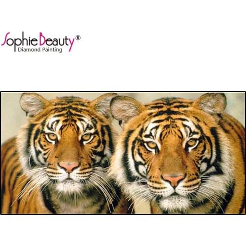 Sophie Beauty Diy Diamond Painting Full Cross Stitch Rhinestone Embroidery Mosaic Tiger King Gaze Needlework Home Art Decoration