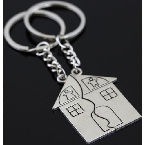 New Couple I Love You Lovers Keychain 1pair Warm House Type Couple Key Chain Souvenirs Valentines Day Gift Built Love Home