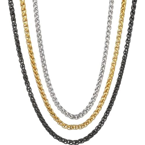 LETAPI Mens Stainless Steel Necklace Fashion Basket Chain Material Braided Titanium Steel Women Jewelry Christmas Gifts