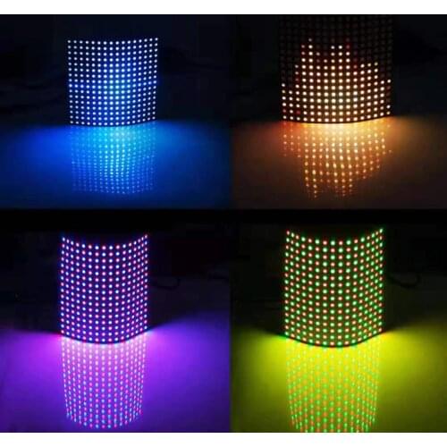 1 PcsDC5V 16x16 12 Dot Matrix RGB Soft Screen Pixel WS2812B LED Digital Flexible Individually Addressable Panel Light H3-007