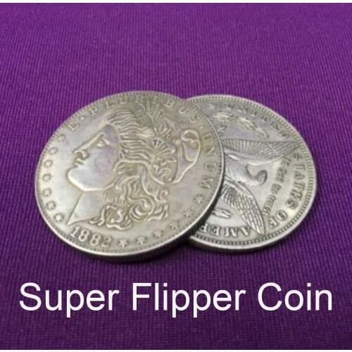 Super Flipper Coin Copper Morgan Dollar Magic Tricks Close Up Magia Mentalism Gimmick Props Appearing/Disappearing Coin Magie