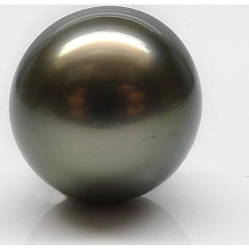 Luminous 11.6*12MM Natural Green Genuine Tahitian Cultured Loose Pearl Undrilled