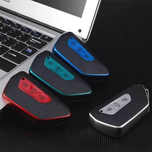 TPU Leather Remote Key Cover Case For Volkswagen for VW Golf 8 Mk8 2020 for Skoda For SEAT LEON 2020 3 Button Car Smart Key