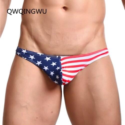 Briefs Mens Underwear Thongs American Flag Sexy Striped Briefs Shorts Bulge Pouch Comfortable Underpants For Men Briefs Thong