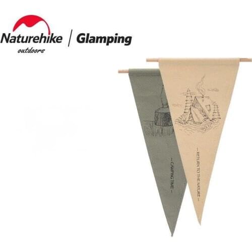 Naturehike Vintage Canvas Camp Flag Camping Atmosphere Flag Outdoor Camping Equipment Flag Pendant Wearing Rope Design Original