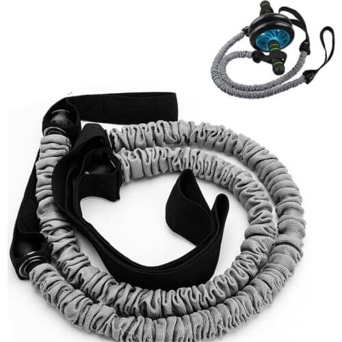 Auxiliary pull up rope Latex Muscle AB ROLLER Using Resistand Bands