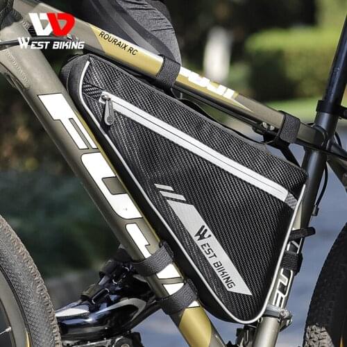 WEST BIKING 4L Bike Bicycle Bag Large Capacity MTB Road Frame Bag Triangle Pouch Waterproof Caulking Bag Pannier Accessories