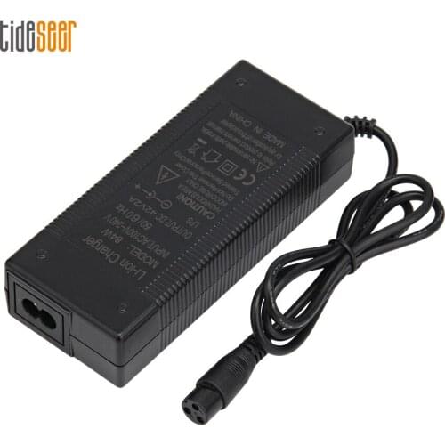 42V 2A Electric Bike Lithium Battery Charger for 36V Electric Scooter 3-Prong Inline Connector
