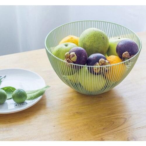 Iron Fruit Bowl Storage Basket Drain Rack Wire Fruit Plate Kitchen Living Room Storage Basket Household