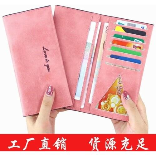 Ladies Long Wallet Fashion Clutch Card Case Multifunctional Wallet Coin Purse Pure Color Wallet