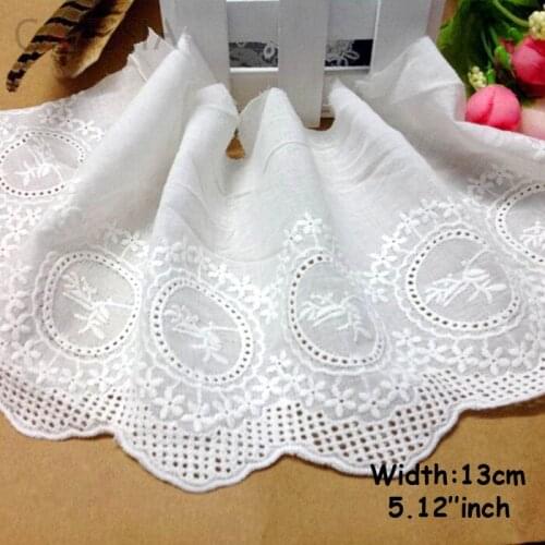 1yard/lot Width:13cm Good quality 100%cotton embroidered fabric lace DIY lace trim Garment lace Sewing accessories(ss-689)