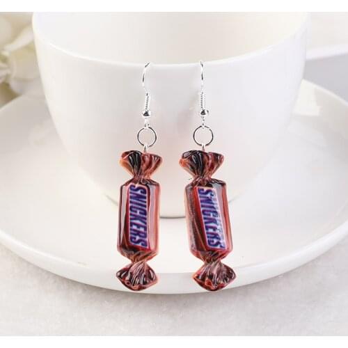1pair Many Styles Cute Resin Candy Chocolate Earrings Colorful Food Drop Earring For Kids Gifts