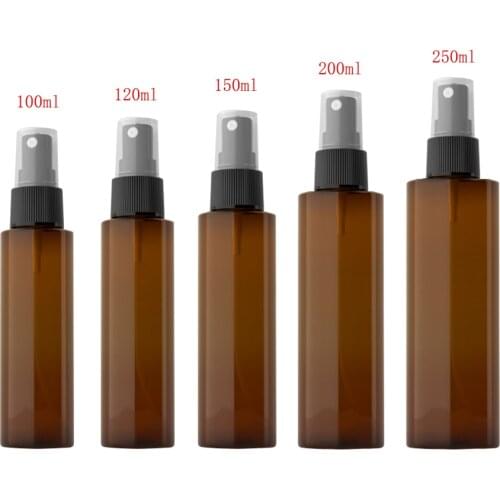 100ml 120ml 150ml 200ml 250ml Empty Brown Spray Bottle Travel Spray Cap Container Small Plastic Bottle Mist Spray For Liquids