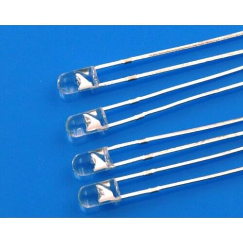 1000pcs/lot 0.06W F3/3mm Straw Hat Lamp Beads Round Head without Edge Long Leg Clear Lens Light Emitting Diode