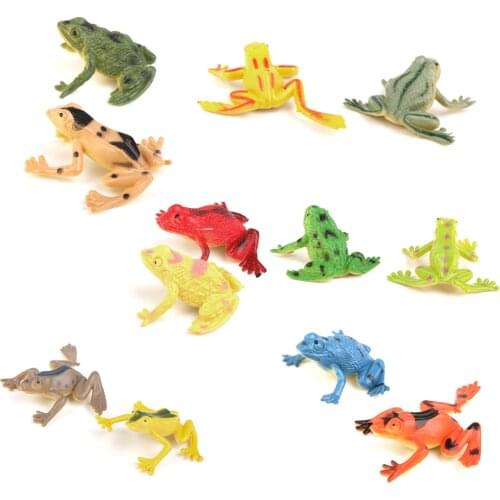 12pcs Assorted Plastic Frog Toad Amphibian Animal Figure Kids Learning Toy Gift