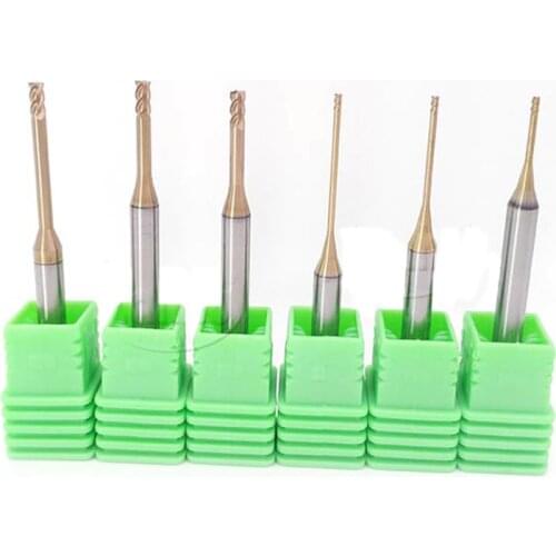 2Flutes 1mm 1.5mm 2mm HRC60 solid carbide Long neck flat End Mills CNC deep groove cutter milling cutters Router bit knife