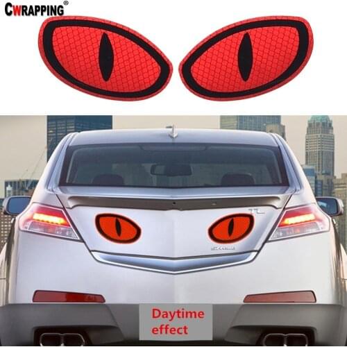 2pcs/Set 3D Cartoon Reflective cool Cat Eyes Mirror Car Sticker Auto Bumper Window Cover Door Reflection Vinyl Decal Decoration