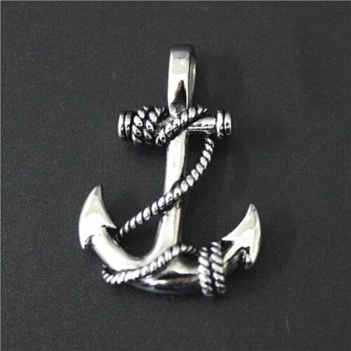 4cm*2.5cm Small Fashion Sailor Anchor Pendant 316L Stainless Steel Fashion Cool Ladies Mens Biker Anchor Pendant