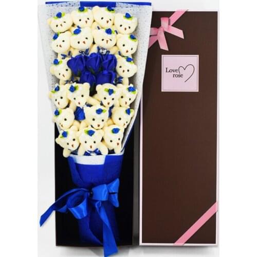 Handicrafts bouquet big bear flower plush bouquet toy Valentines Day Christmas Gifts birthday present