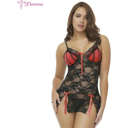 Daininus Sex Underwear Lingerie Sexy Hot Erotic Babydoll Dress Transparent Sleepwear Women Lace Nightwear Nightgown Porn Clothes