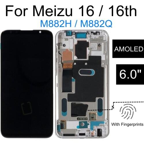 AMOLED FOR Meizu 16 LCD Display Touch Screen Replacement Accessories for Meizu 16th M882H / M882Q LCD