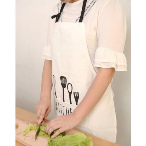 European 100% Cotton Sleeveless Apron Black Kitchen Apron Pocket Body Overclothes For Cooker Kitchen Cooking Tools