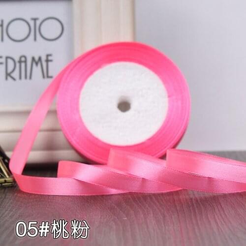 Hot 10 mm Peach Silk Satin Ribbon for DIY Bow Craft Decor Wedding Party Decoration Gift Wrapping Scrapbooking Supplies 25 Yards