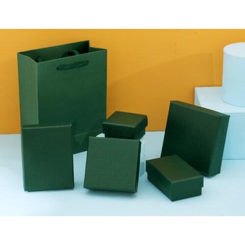 1pcsblackish Green Jewelry Gift Box Ring Necklace Bracelets Earring Organizer Gift Packaging Boxes with Sponge Inside Rectangle