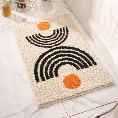 Decorative Door Carpet Anti-slip Sun Pattern Polyester Door Mat 40x60cm Concise Modern Style Entrance Mat Pad for Bathroom