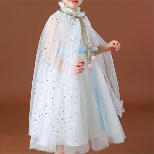 Summer Girls Dress Blazers Childrens Shawl Beach Wear Princess Jacket Cloak Baby Chiffon Tulle Sequin Coat Boutique white Cape