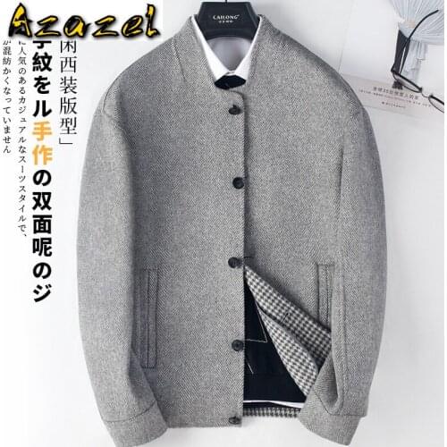 Azazel Wool Coat Men Clothes 2020 Korean Short Wool Jacket Double Face Coat Men Overcoat Casaco Masculino 2A3822 KJ4281