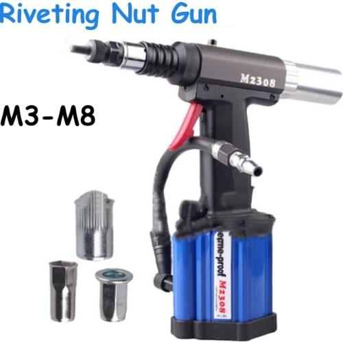 Neumatic hydraulic rivet nut gun air riveter riveting tool M3-M8 or M3-M12 Automatic/Adjustable Stroke/Light